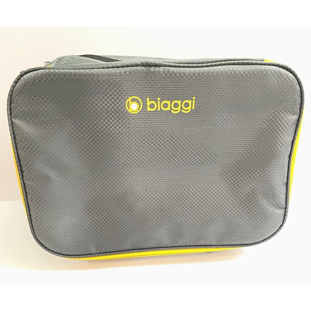 Biaggi Double Deck Compression Packing Cube Gray Yellow Expandable Travel Bag EX